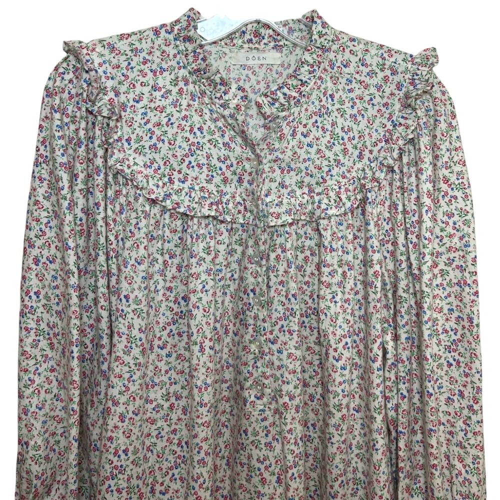Doen Women’s 'Caton' Morning Glory Floral Mini Nightgown White Est X-Small Small - Picture 5 of 13